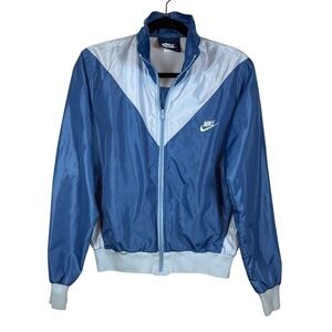 Vintage Nike Chevron Windrunner Jacket, Full Zip Windbreaker, Blue, Size Medium
